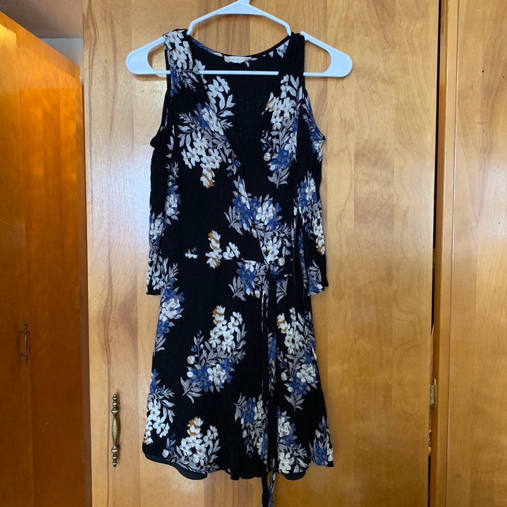 cold shoulder wrap dress!